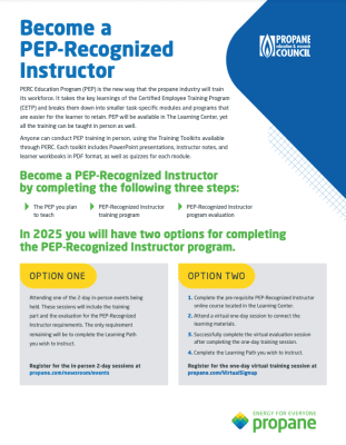 PEP instructor brochure cover photo